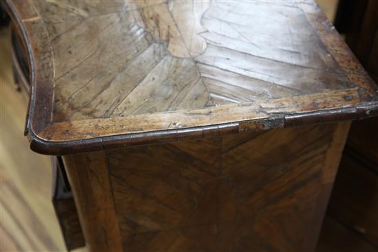 An 18th century Maltese walnut serpentine commode, W.3ft 6in.